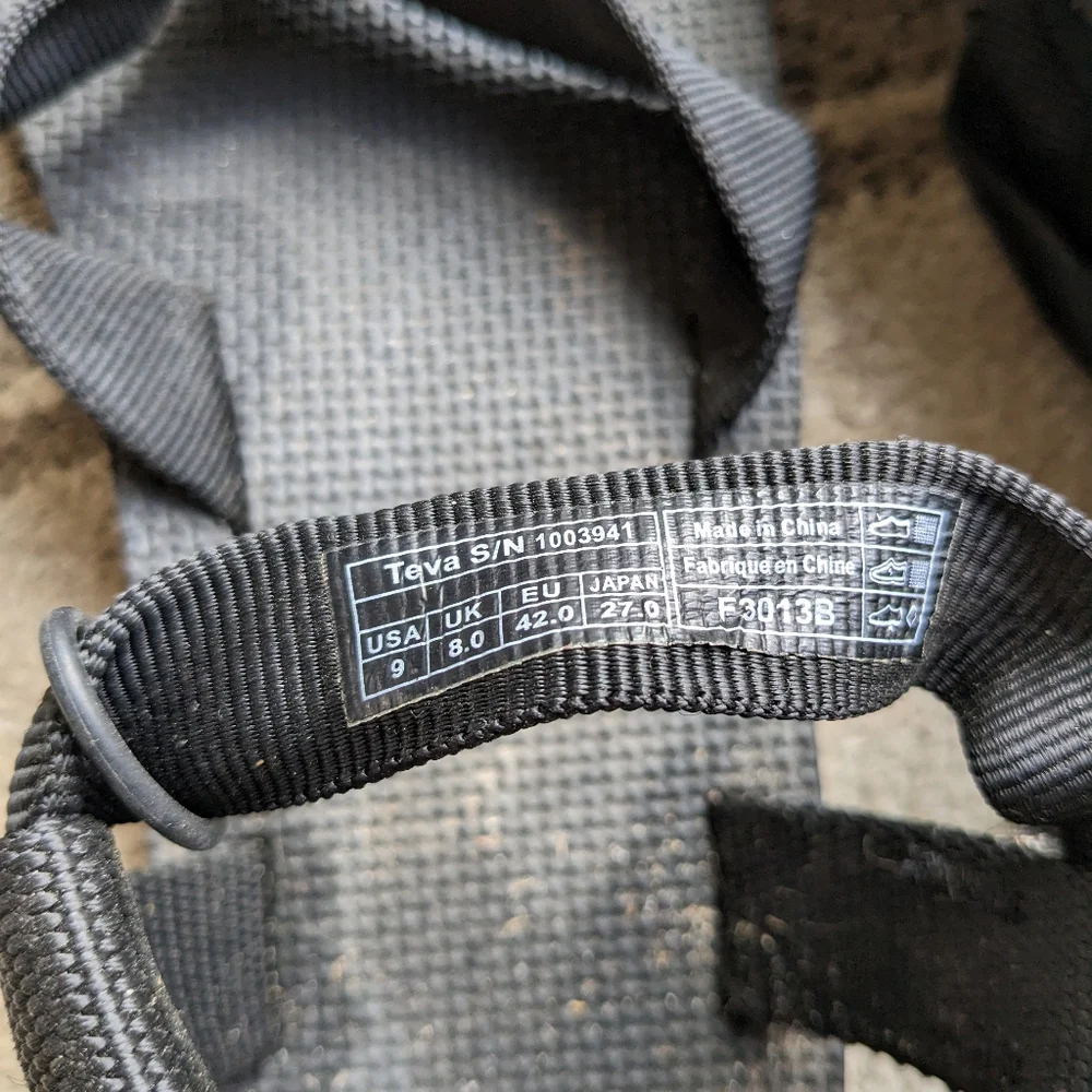 Teva Black Men's Sporty Webbing Sandals